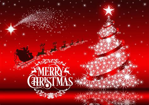 Happy Merry Christmas Wishes Greetings Santa Rein Deer Hd Wallpaper