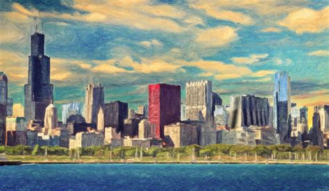 Chicago Skyline Painting by Zapista OU