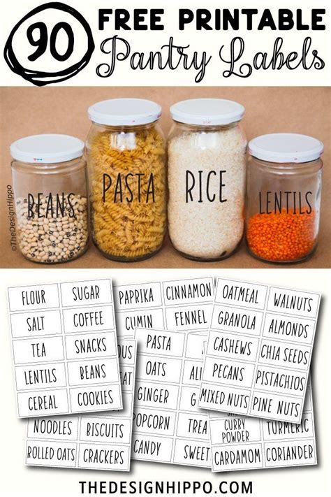 Free Printable Pantry Labels for DIY Kitchen Organization