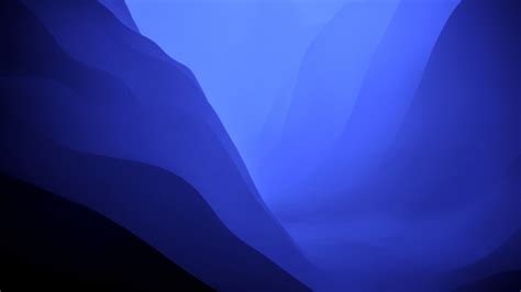 macOS Monterey Wallpaper 4K, Blue aesthetic, Stock, Dark Mode