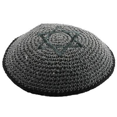 Gray Star of David Knitted Holy Kippa Yarmulke Tribal Jewish Yamaka ...