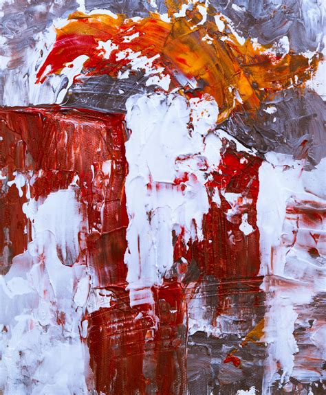 White And Red Abstract Painting · Free Stock Photo