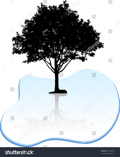 Black Tree Silhouette Vector Illustration Stock Vector (Royalty Free ...