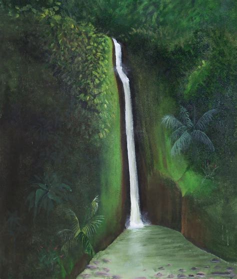 Jungle and Rainforest Art of Costa Rica: "Tropical Waterfall Landscape ...