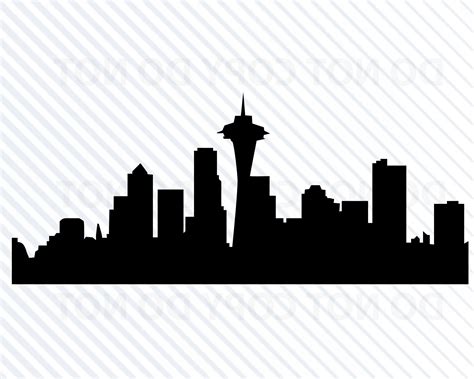 Seattle Skyline Silhouette SVG