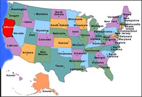 Map of USA with the State of Jefferson | Post Scripts