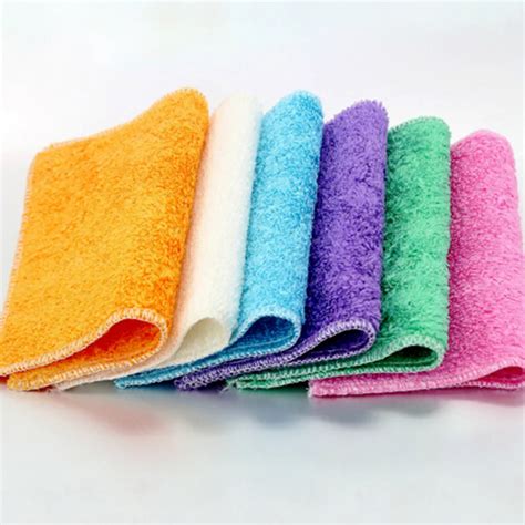 High Efficient Anti grease Color Dish Cloth Bamboo Fiber Washing Towel ...