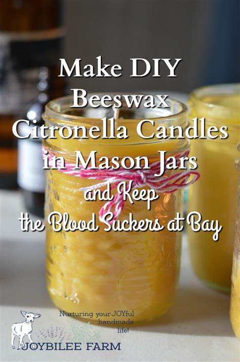 Make DIY Beeswax Citronella Candles in Mason Jars and Keep the Blood ...