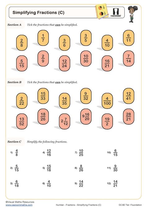 Simplifying Fractions Worksheets - Worksheets For Kindergarten