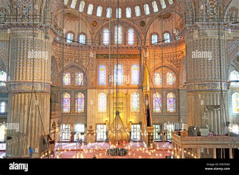 Interior of the Blue Mosque Stock Photo - Alamy