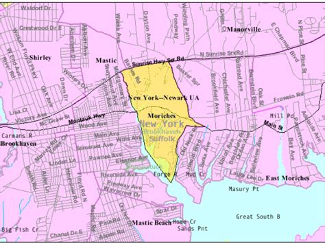 Moriches, NY - Geographic Facts & Maps - MapSof.net