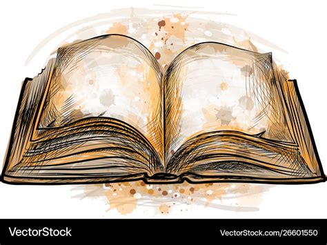 Open book from a splash watercolor hand drawn Vector Image