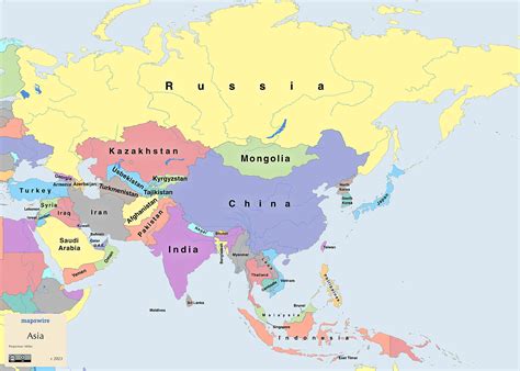 Free Maps of Asia | Mapswire