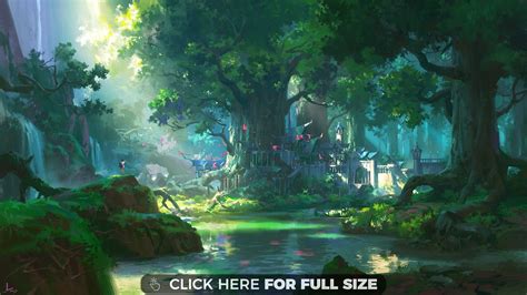 Anime Forest Scenery 4K wallpaper | Digital art fantasy, Anime scenery ...