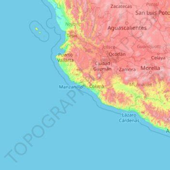 Manzanillo topographic map, elevation, terrain