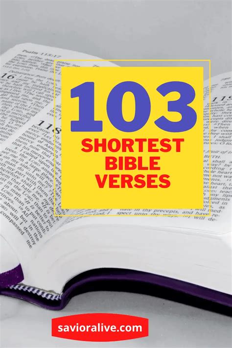 103 Top Shortest Bible Verses - Inspiring Scripture Quotes