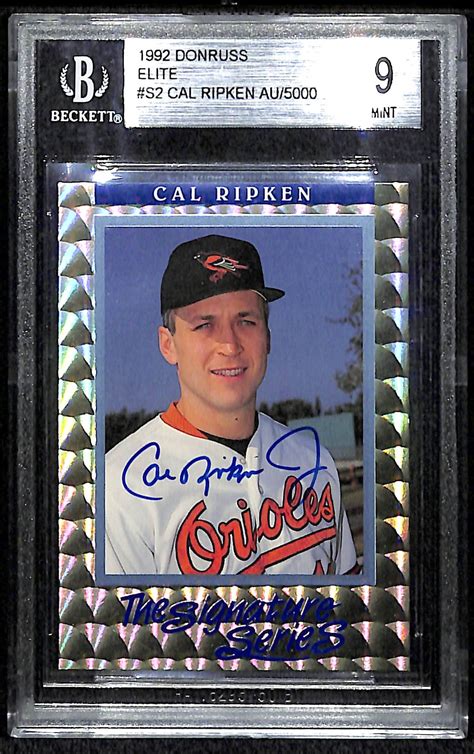 Lot Detail - 1992 Donruss Elite Cal Ripken Jr Autograph Card - BGS 9