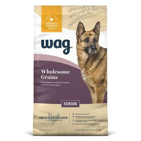 Amazon Brand - Wag Wholesome Grains Senior Dry Dog Food - Chicken ...