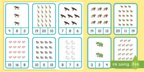 Animals Counting to 20 Clip Cards (teacher made)