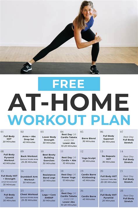 30 day workout plan home workout routine – Artofit