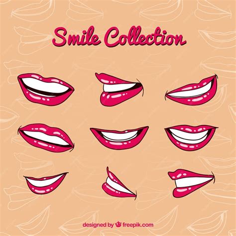 Premium Vector | Smile mouth collection