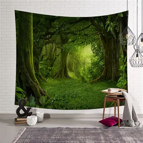 Forest Tapestry Wall Hanging Landscape Tapestry - Temu