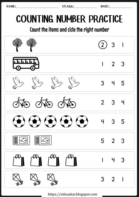 Kindergarten Numbers and Counting Worksheets | Preschool math ...