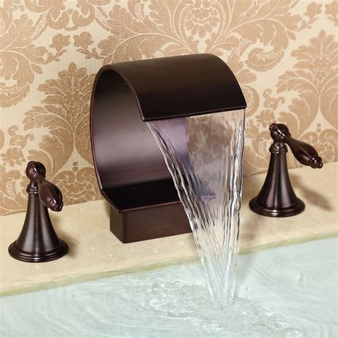 Waterfall Oil-rubbed Bronze Faucet High Arc Sink Faucet Bathtub Faucet ...