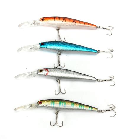 4pcs Fishing lure Deep Swim Hard Bait Fish Artificial Baits Minnow ...