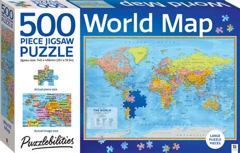 Puzzlebilities: World Map 500 Piece Jigsaw Puzzle – MPHOnline.com