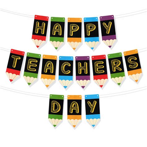 Buy Rozi Decoration Happy Teachers Day Pen Theme Hanging Banner ...