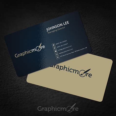 Rounded Black & Yellow Business Card Template Design Free PSD File