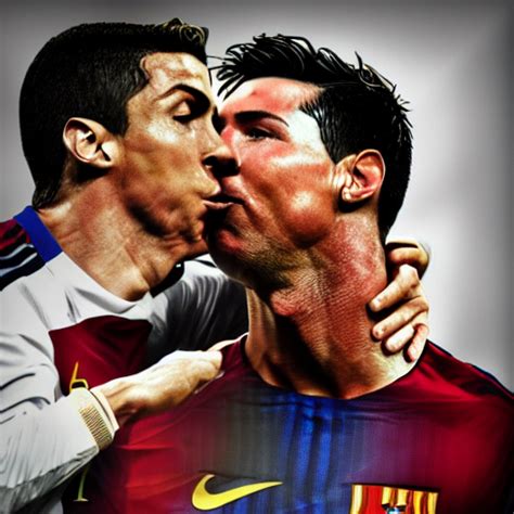 prompthunt: Cristiano Ronaldo kissing lionel messi, hdri, photo of the ...