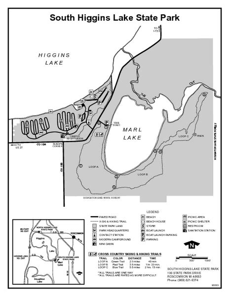 South Higgins Lake State Park Michigan Site Map - South Higgins Lake ...