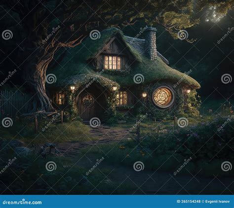 House Of The Hobbit Hole. Fantasy Village Shire, Houses With Round ...