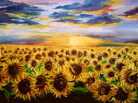 Sunflower Field Drawing