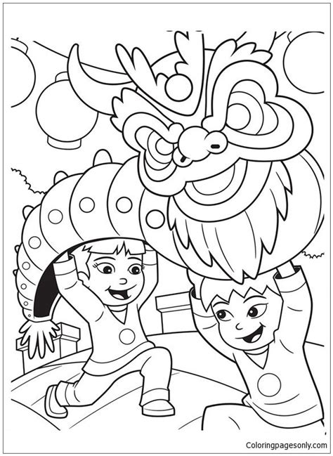 Chinese New Year Dragon Coloring Page - Dragon Chinese Year Coloring ...