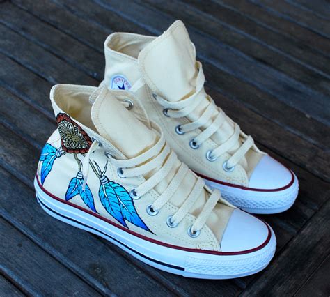 Custom Hand Painted Converse Sneakers Dream Catcher and