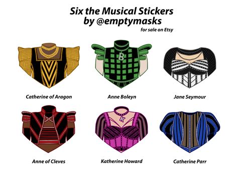 Six the Musical Costume West End Broadway Stickers | Etsy