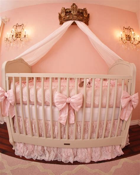 THE DANIKA Collection: BUMPERLESS Silk & Lace Crib Bedding, Baby Girl ...