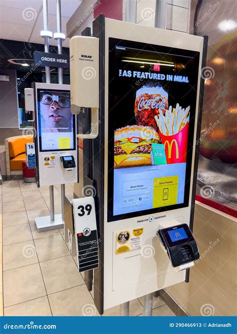 Self Ordering Kiosks at a McDonald S Restaurant Editorial Stock Photo ...