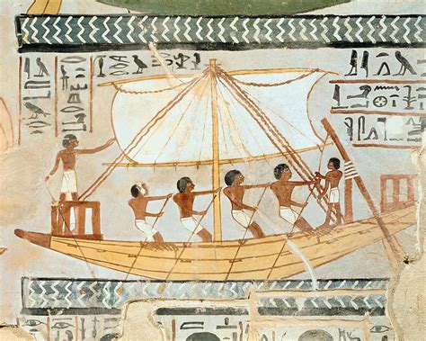 Boatmen on the Nile, from the Tomb of Se - Egyptian as art print or ...