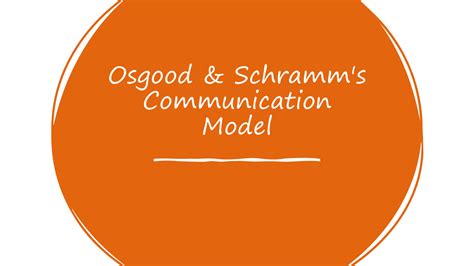 SOLUTION: Osgood and schramm model of communication study notes - Studypool