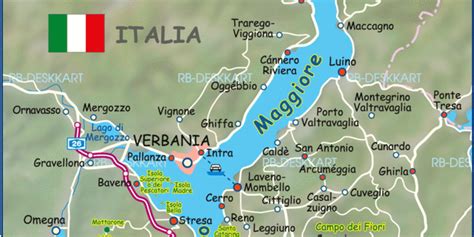 Map of Lake Maggiore (Lago Maggiore) (Region in Italy, Switzerland ...