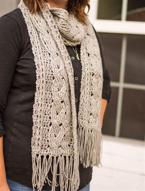 Braided Cable Scarf Crochet Pattern | 手編み