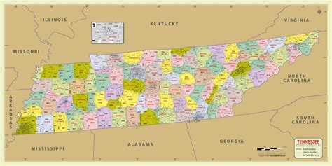 Zip Code Map Of Tennessee - Coastal Map World