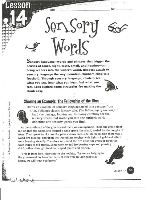 Worksheet Sensory Words Worksheet Grass Fedjp Worksheet Study Site ...