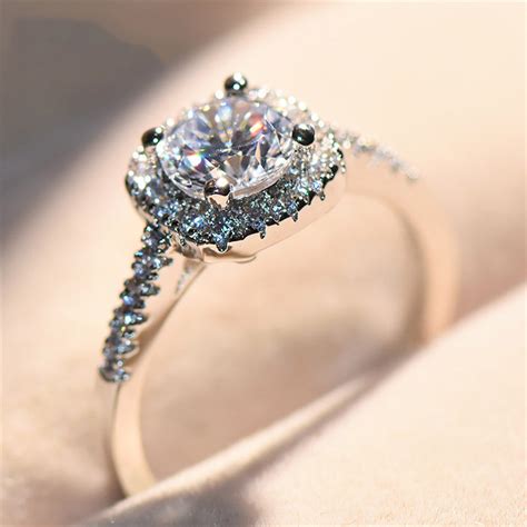 3 Carat Rhinestone Wedding Ring For Women Engagement Ring ...