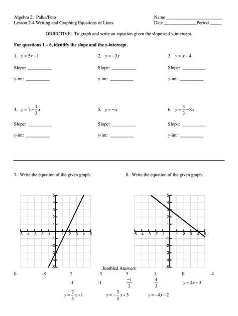 Point Slope Form Practice Worksheet – E Street Light