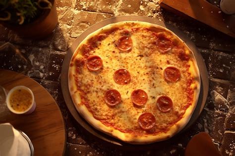 Premium AI Image | cheese pizza homemade italian pizza top view